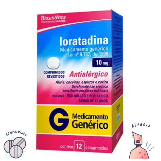 Loratadina com 12 comprimidos Biossintética